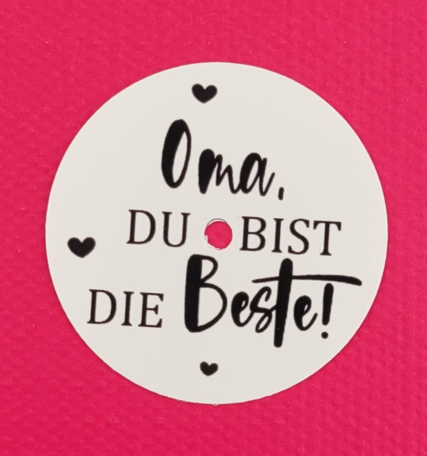 Teelicht mit Botschaft «Oma»