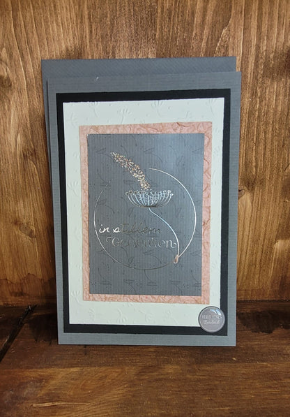 Karte B6 HERZLICHES Beileid (verschiedene Farben)