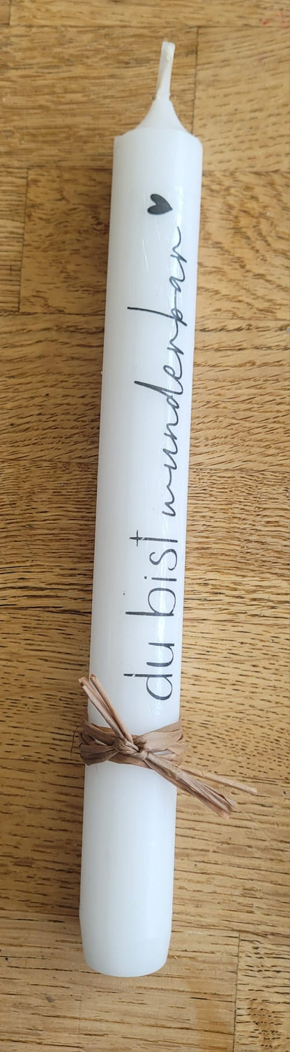 Kerzen zu Kerzenhalter mit Text (verschiedene Varianten)