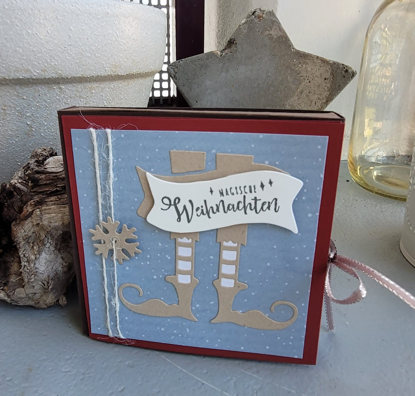 Kartenbox mit Teelichtbotschaft (Weihnachten – verschiedene Varianten)