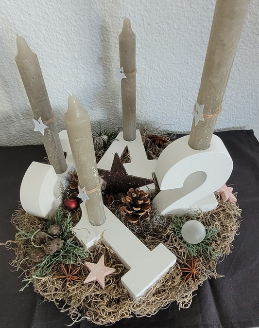 Adventskranz mit Zahlen