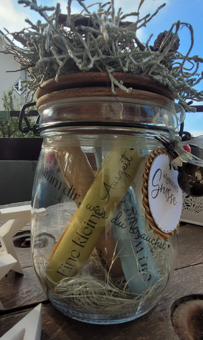 Nimm dir was du brauchst Kerzenglas (verschiedene Varianten)