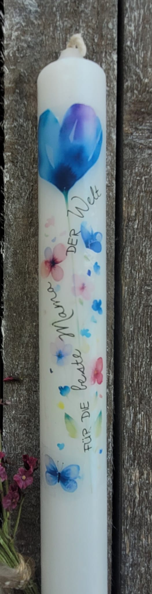 Herz-Kerzenhalter mit Kerze