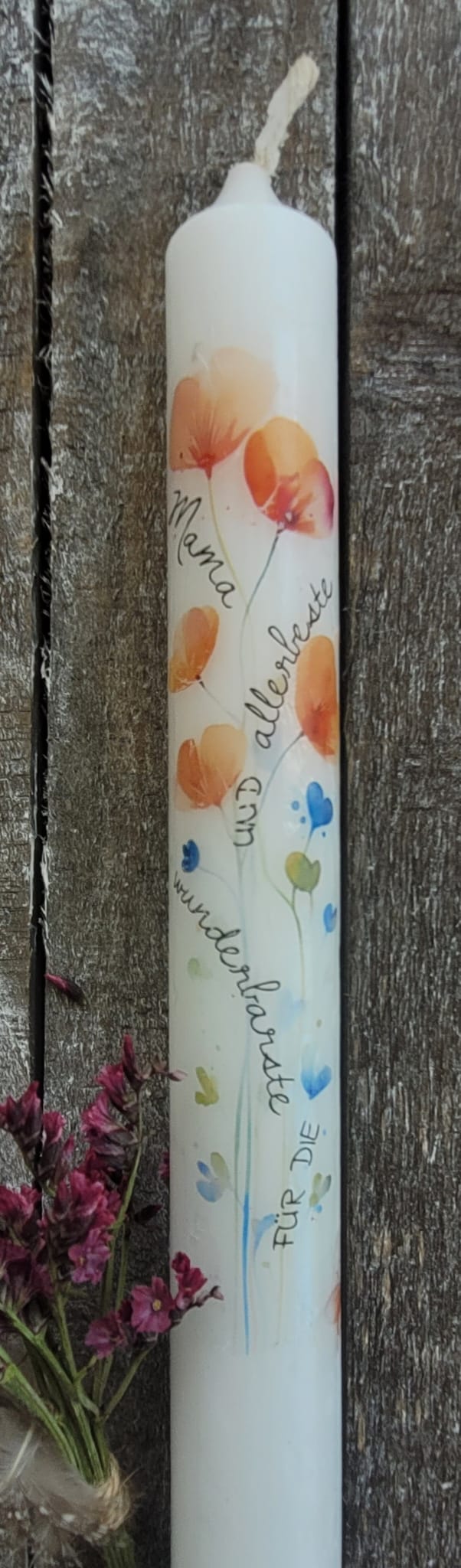 Herz-Kerzenhalter mit Kerze