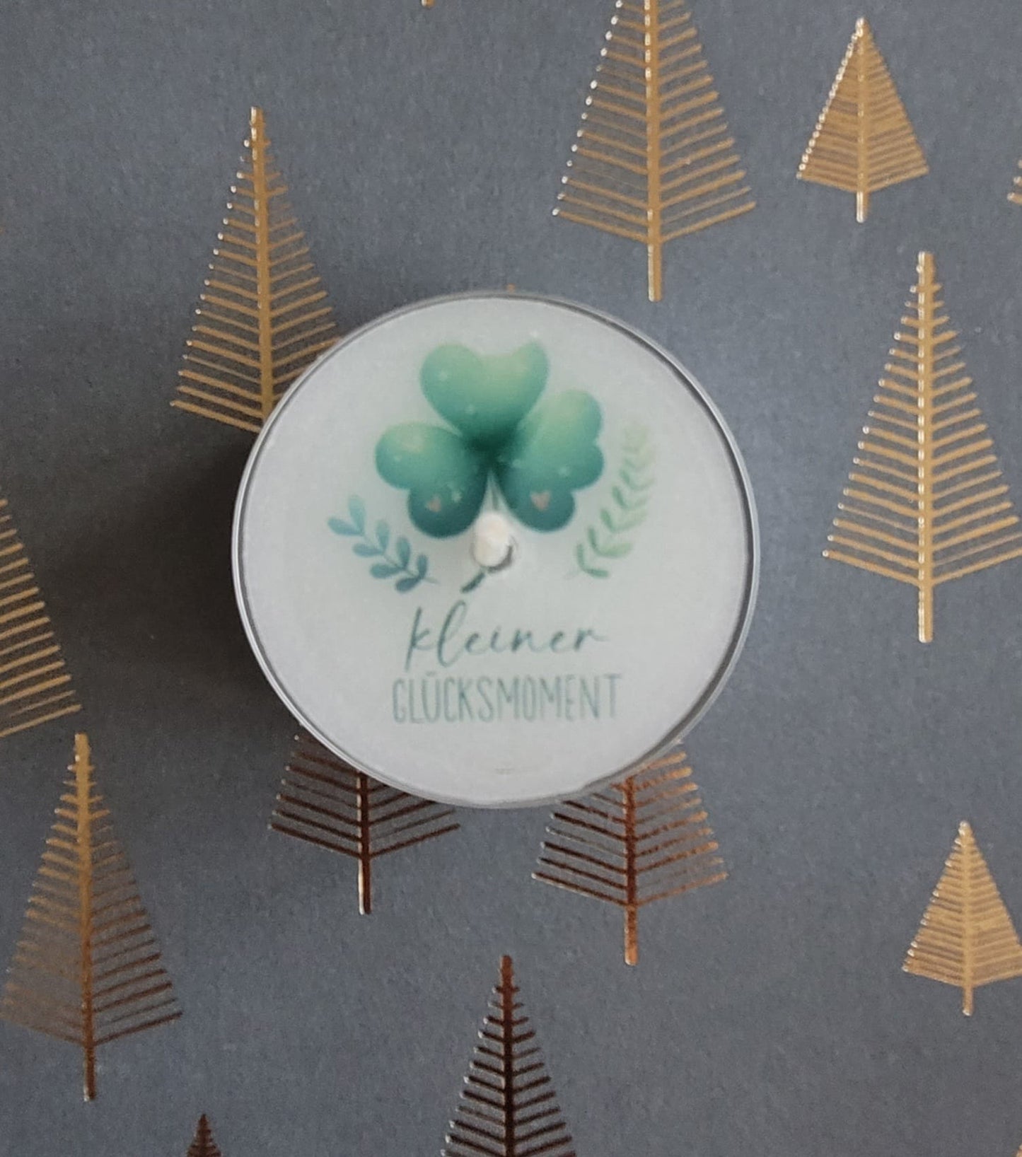Glücks-Text-Teelichter (verschiedene Varinaten)
