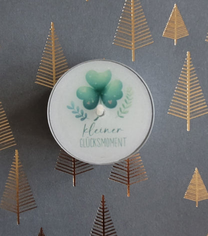 Glücks-Text-Teelichter (verschiedene Varinaten)