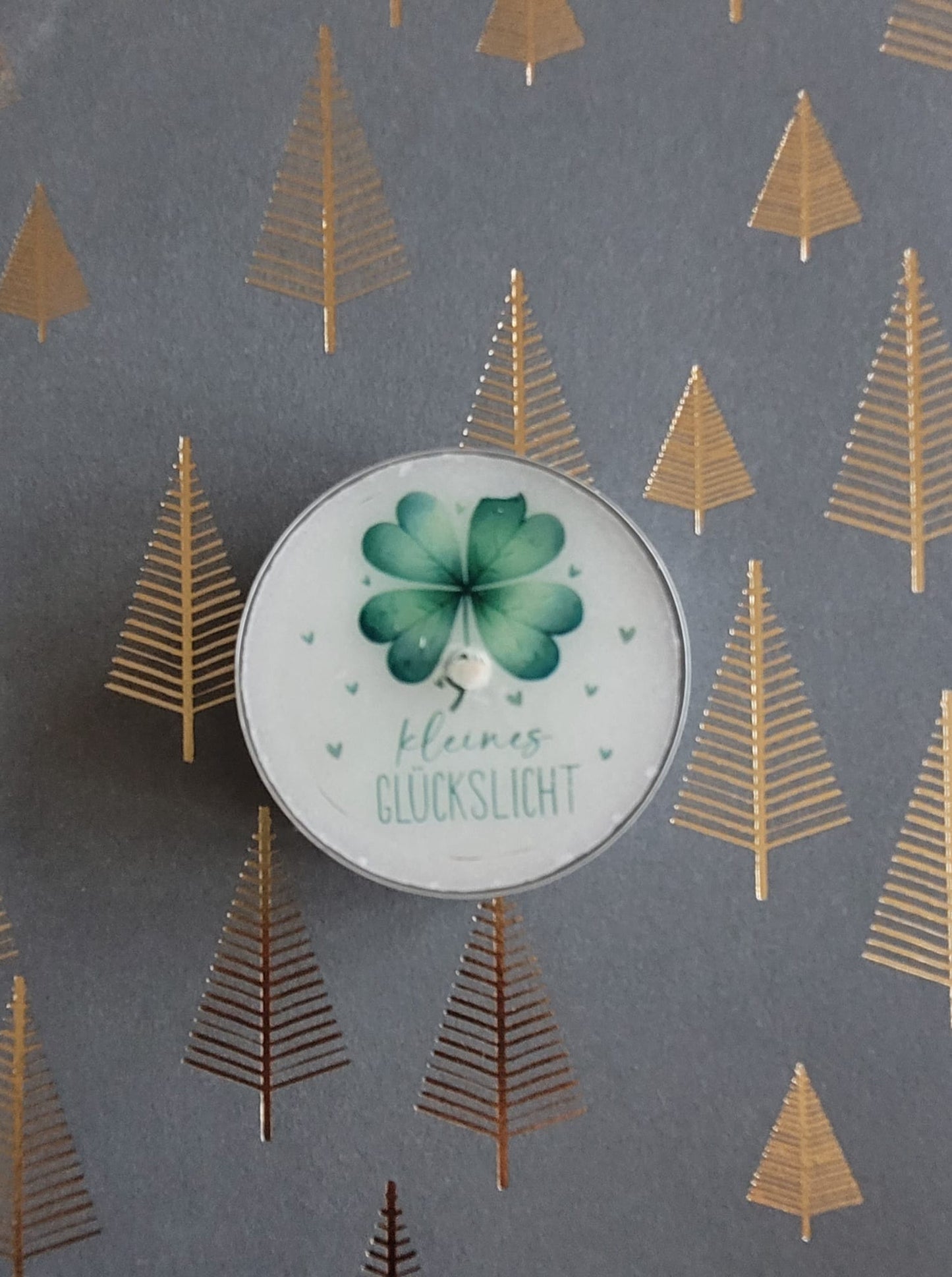 Glücks-Text-Teelichter (verschiedene Varinaten)