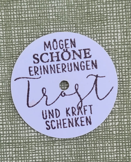 Teelicht mit Botschaften "Trauer"