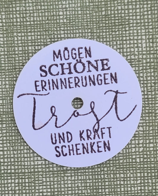 Teelicht mit Botschaften "Trauer"