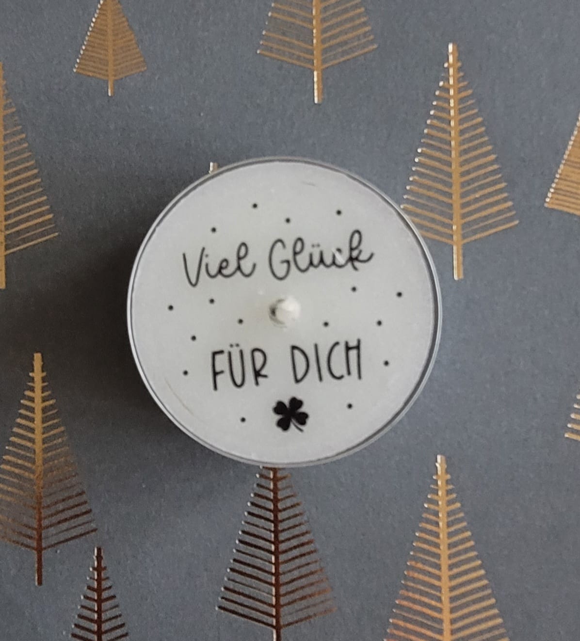 Glücks-Text-Teelichter (verschiedene Varinaten)