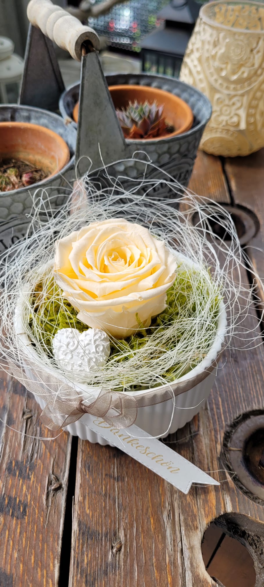 Schale mit stabilisierter Rose